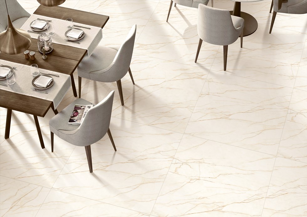 glazed porcelain tiles in restaurants